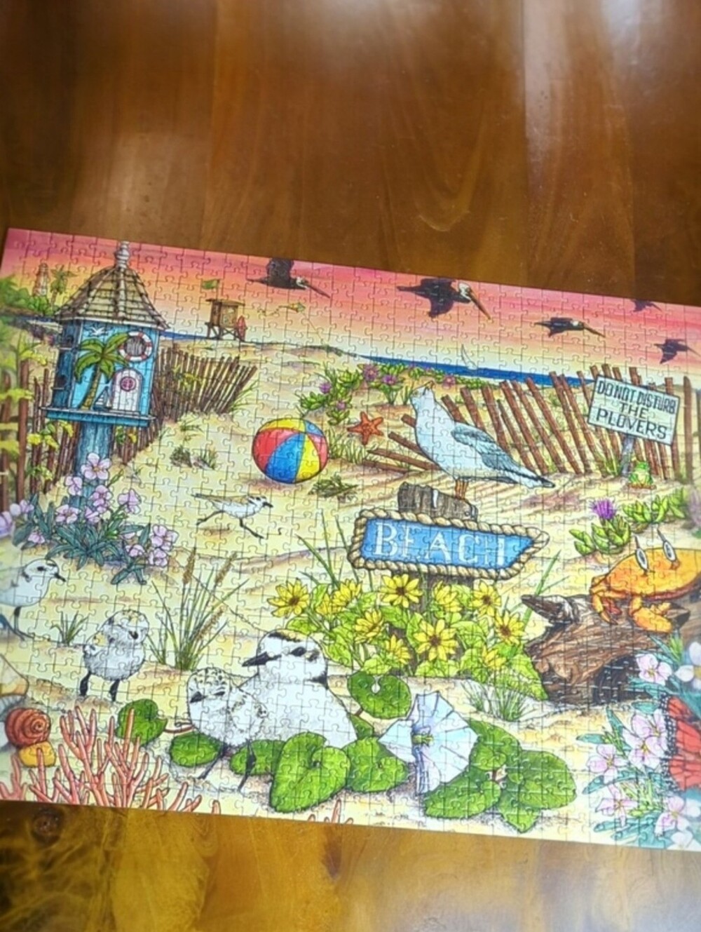 Beach Jigsaw Puzzle! 1000 pc "Plovers Pluviers" Kathy Kehoe Bambeck, Artist